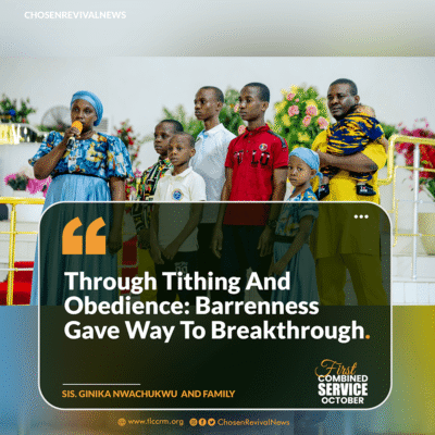 Through Tithing And Obedience: Barrenness Gave Way To Breakthrough